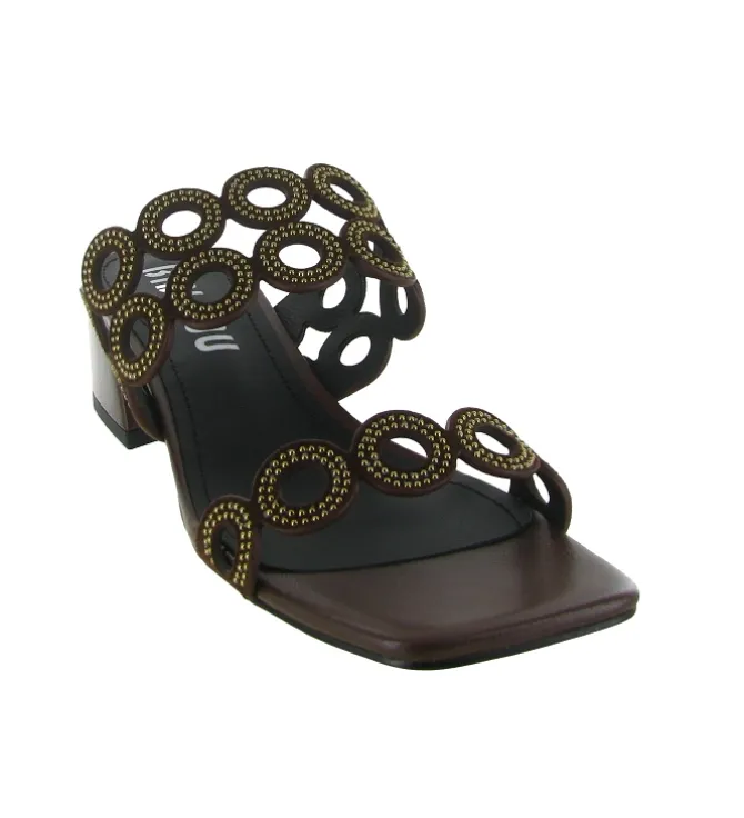 sandales et nu pieds - Mule Sabot - femme - Cuir - Marron - Bibi lou