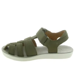sandales et nu pieds - Semelle souple - junior garcon - Nubuck - Kaki - Shoo pom