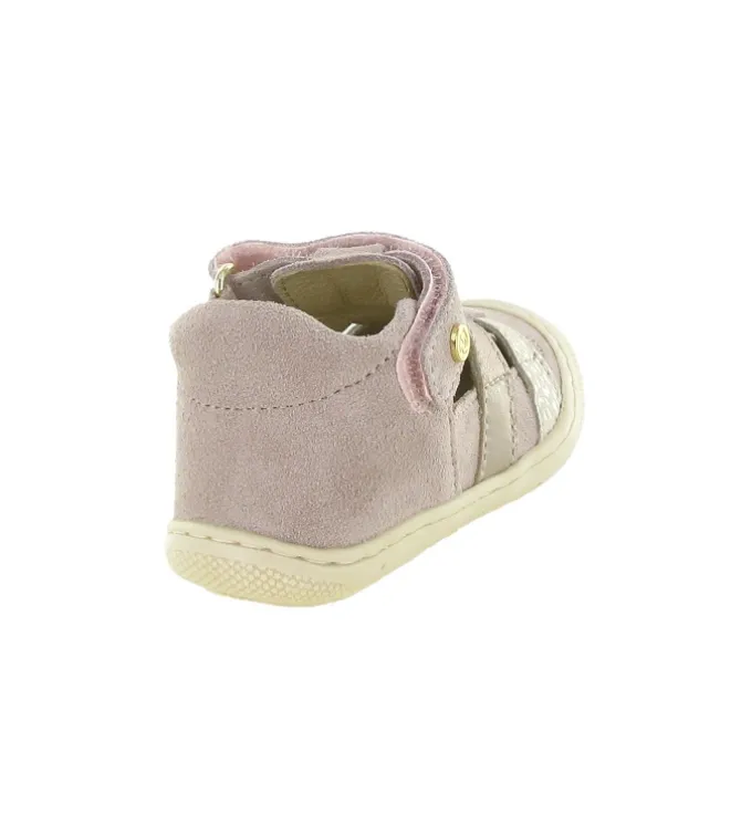 sandales et nu pieds - Semelle souple - bebe fille - Cuir laminé - Rose - Naturino