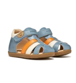 sandales et nu pieds - Semelle souple - bebe garcon - Cuir - Bleu - Geox