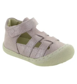 sandales et nu pieds - Semelle souple - bebe fille - Cuir laminé - Rose - Naturino