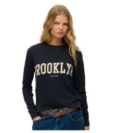 sweat - SANS CAPUCHE - vetement femme - Coton - Bleu Marine - Superdry