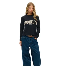 sweat - SANS CAPUCHE - vetement femme - Coton - Bleu Marine - Superdry