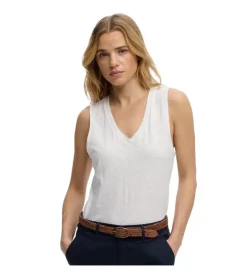tee shirt - DEBARDEUR - vetement femme - Coton - Blanc - Superdry