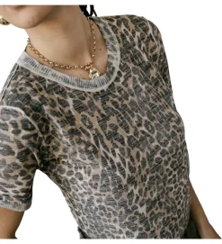 tee shirt - MANCHE COURTE - vetement femme - Coton - Léopard - Freeman t.porter