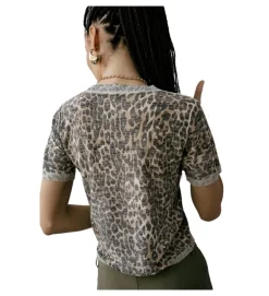 tee shirt - MANCHE COURTE - vetement femme - Coton - Léopard - Freeman t.porter