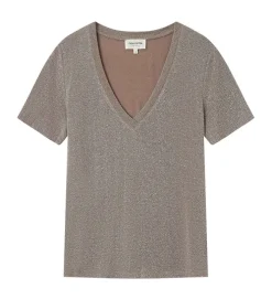 tee shirt - MANCHE COURTE - vetement femme - Textile - Beige - Grace and mila