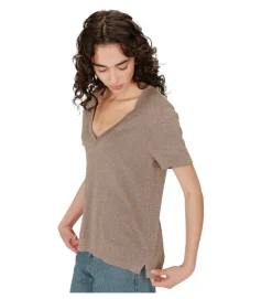 tee shirt - MANCHE COURTE - vetement femme - Textile - Beige - Grace and mila