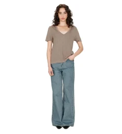 tee shirt - MANCHE COURTE - vetement femme - Textile - Beige - Grace and mila