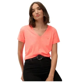 tee shirt - MANCHE COURTE - vetement femme - Coton - Corail - Superdry