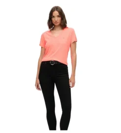 tee shirt - MANCHE COURTE - vetement femme - Coton - Corail - Superdry