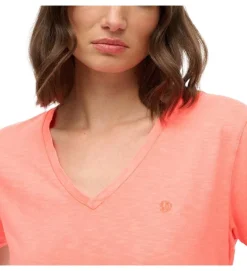 tee shirt - MANCHE COURTE - vetement femme - Coton - Corail - Superdry