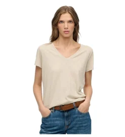 tee shirt - MANCHE COURTE - vetement femme - Coton - Beige - Superdry