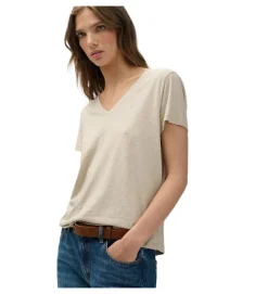 tee shirt - MANCHE COURTE - vetement femme - Coton - Beige - Superdry