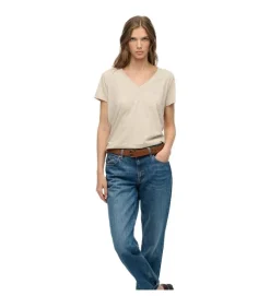 tee shirt - MANCHE COURTE - vetement femme - Coton - Beige - Superdry