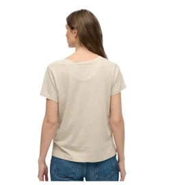tee shirt - MANCHE COURTE - vetement femme - Coton - Beige - Superdry