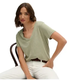 tee shirt - MANCHE COURTE - vetement femme - Coton - Vert - Superdry