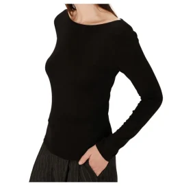 tee shirt - MANCHE LONGUE - vetement femme - Textile - Noir - Grace and mila