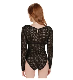 tee shirt - MANCHE LONGUE - vetement femme - Synthétique - Noir - Grace and mila