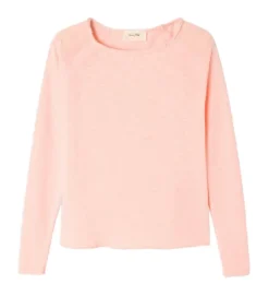tee shirt - MANCHE LONGUE - vetement femme - Coton - Rose - American vintage