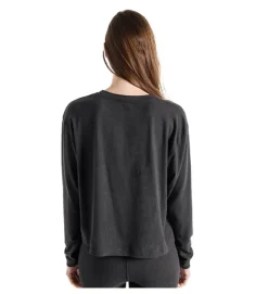 tee shirt - MANCHE LONGUE - vetement femme - Coton - Noir - American vintage