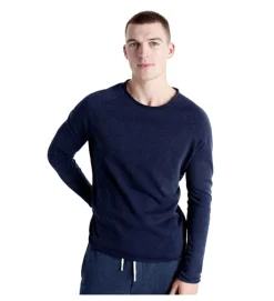 tee shirt - MANCHE LONGUE - vetement homme - Cuir - Bleu Marine - American vintage