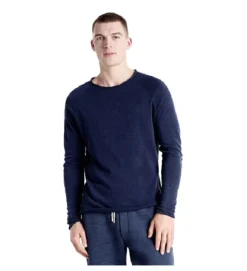 tee shirt - MANCHE LONGUE - vetement homme - Cuir - Bleu Marine - American vintage