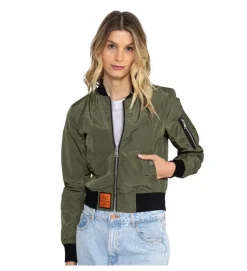 veste - BOMBER - vetement femme - Coton - Kaki - Bombers original