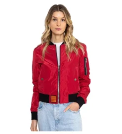 veste - BOMBER - vetement femme - Coton - Rouge - Bombers original
