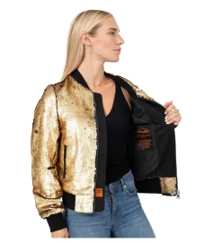 veste - BOMBER - vetement femme - - Or - Bombers original