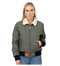 veste - BOMBER - vetement femme - Toile - Kaki - Bombers original