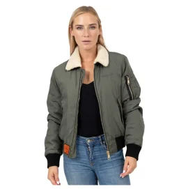 veste - BOMBER - vetement femme - Toile - Kaki - Bombers original