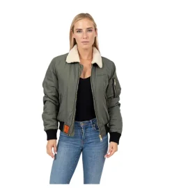 veste - BOMBER - vetement femme - Toile - Kaki - Bombers original