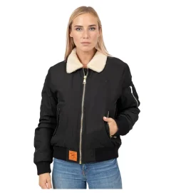 veste - BOMBER - vetement femme - Toile - Noir - Bombers original