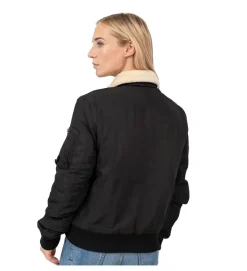 veste - BOMBER - vetement femme - Toile - Noir - Bombers original