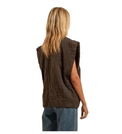 veste - SANS MANCHE - vetement femme - Textile - Chocolat - Aokyanos
